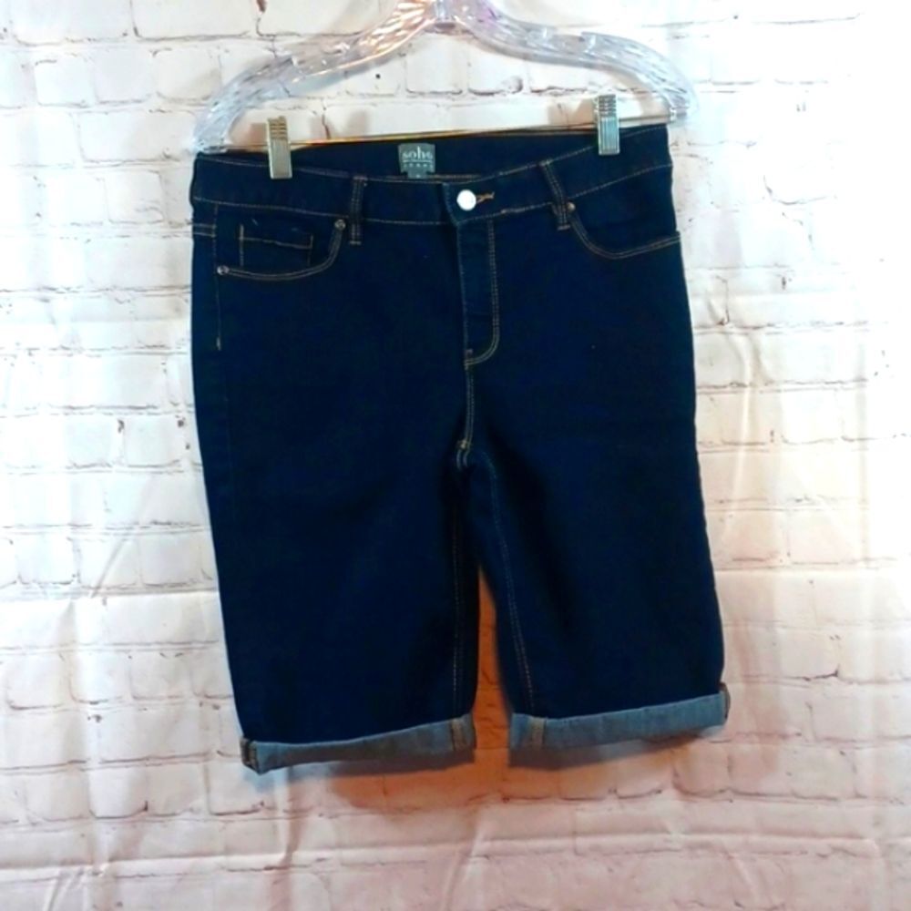 Soho New York Denim Capri To Knee New Jean Shorts sz 10